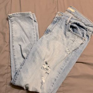 Light blue wash Skinny ripped denim jeans